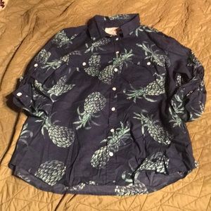 Pineapple Button Down Blouse